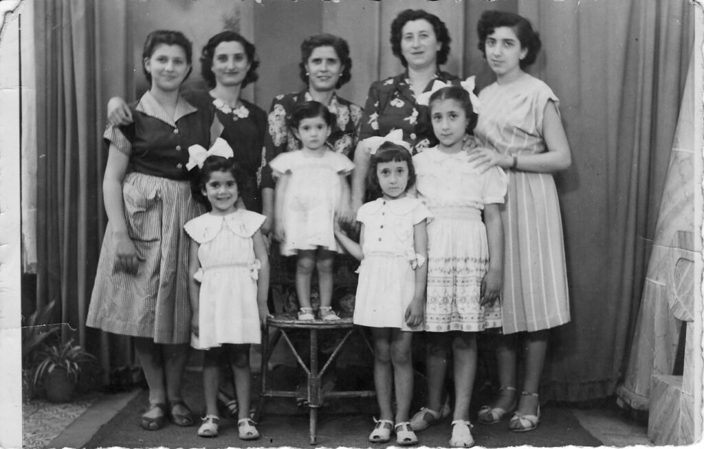Vintage family portrait with women and children